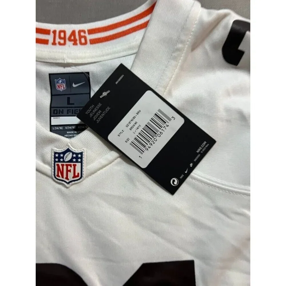 Cleveland‎ Browns Tichy #21 Nike Jersey Boys Large White Short Sleeve Pullover.